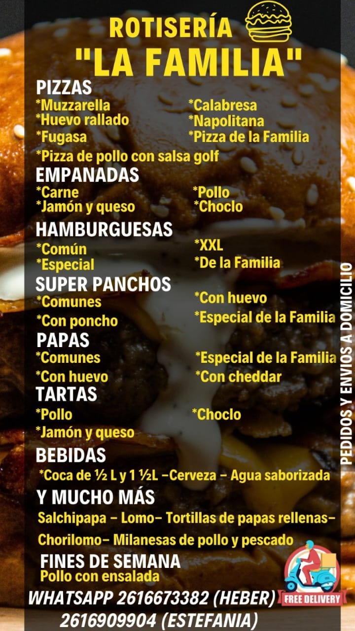 Rotisería La Familia — Carta del local